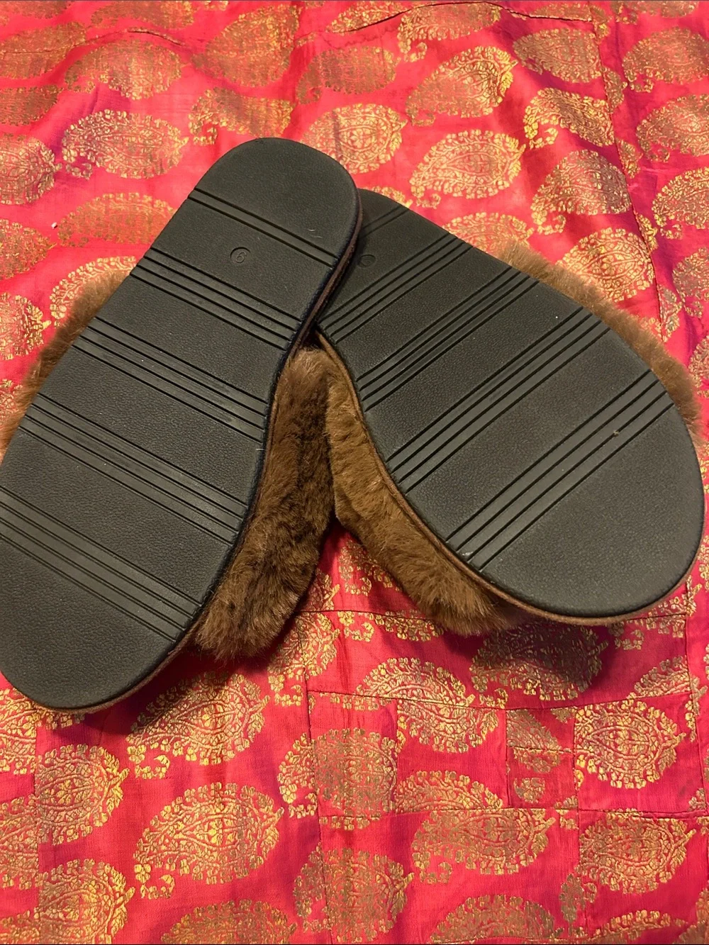 Asos Plush Faux Fur Slide Slippers - Brown